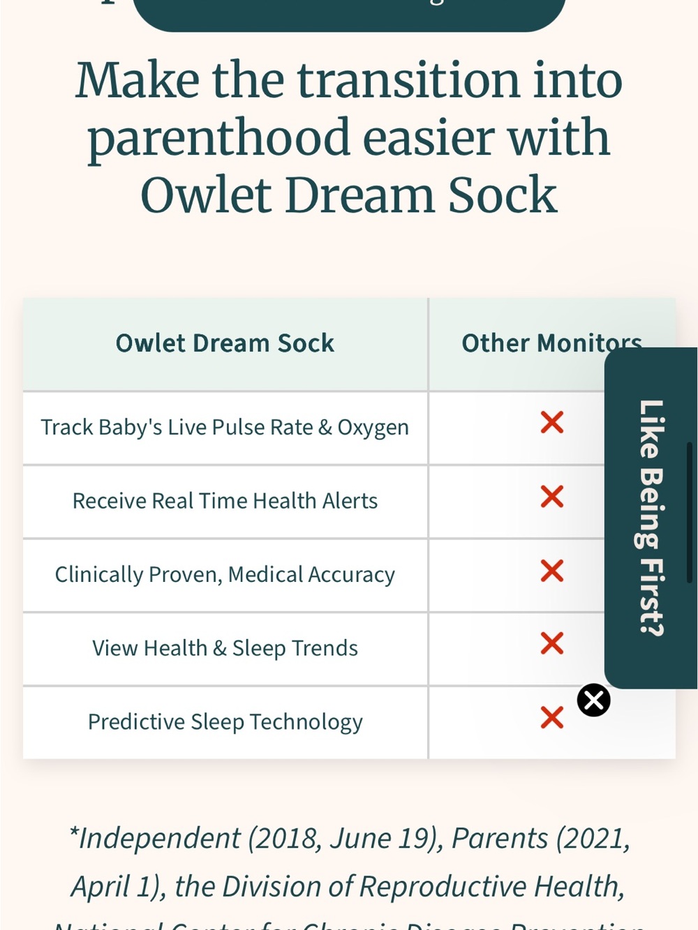 Owlet Smart Sock Wearable Monitor with Pink Fabric Bands - Picture 7 of 7